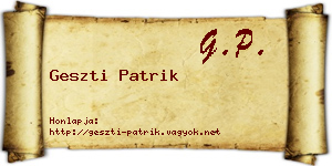 Geszti Patrik névjegykártya